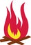 Campfire icon vector