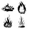 Campfire icons set, simple style