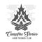 Campfire Stories - Forest Camp - Scout Club Vector Emblem
