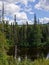 Campground view in the middle of Charlevoix Parc National des Grands Jardins in Quebec