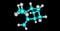 Camphene molecular structure isolated on black