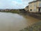 Campi Bisenzio, Tuscany, Italy. Rising water levels in the river Bisenzio.