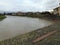 Campi Bisenzio, Tuscany, Italy. Rising water levels in the river Bisenzio.