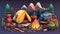 Camping 3D - Feel the rush of adventure with this extreme kayaking journey - ai generated