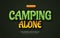 camping alone cartoon 3d text style effect