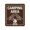 Camping area sign - signpost with camp icon