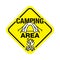Camping area zone road sign