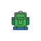 Camping backpack filled outline icon