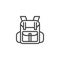 Camping backpack line icon