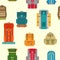 Camping Backpacks seamless pattern