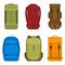 Camping backpacks vector icon
