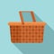 Camping basket icon, flat style