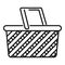 Camping basket icon, outline style