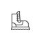 Camping boot line icon