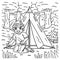 Camping Camper Setting Up Tent Coloring Page