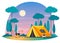 Camping Cartoon Composition