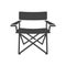 Camping chair bold black silhouette icon isolated on white background. Folding seat.