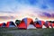 Camping and colorful tents on top of mountain journey in vacation