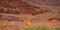 Camping in the desert amidst sandstone rock