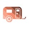 Camping family caravan car icon