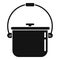 Camping food fire pot icon, simple style