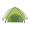 Camping green house, hiking tourist tent icon