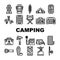 Camping Hiker Tool And Gadget Icons Set Vector