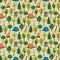 Camping and hiking background seamless pattern