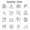 Camping & Hiking icon set in thin line style