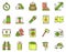 Camping hobby color linear icons set