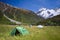 Camping in hooker valley, Mt. Aoraki Mt. Cook, New Zealand