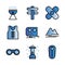 Camping icon set outline style including barbeque,camp,cooking,survive,road sign,adventure,life jacket,caravan,mountain,landscape,