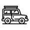 Camping jeep icon, outline style