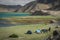 Camping at Kara Kul lake