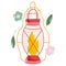 camping kerosene lamp light in cartoon style design