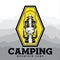 Camping Lamp vintage Adventure Outdoor Logo Vector illustration