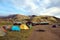 Camping in Landmannalaugar, Iceland.