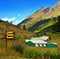 Camping in landscape of alpien mountain