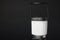 Camping lantern on black background, closeup with space for text. Military training equipment