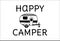 Camping life saying or quote vector design. Happy camper sign . Isolated on white transparent background. Great camping life theme