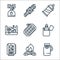 camping line icons. linear set. quality vector line set such as flask, campfire, gps, lighter, power bank, map, canned, wristwatch