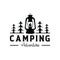 camping logo with lantern Vintage emblem forest