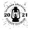 Camping logo with lantern Vintage emblem forest