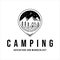 camping logo line art vector illustration template icon design. adventure and wanderlust concept with vintage night at forest and