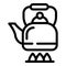 Camping metal kettle icon, outline style