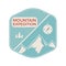 Camping mountain expedition logo emblem illustration design. Outdoor adventure label with mountains, compass and text