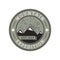 Camping mountain expedition logo emblem illustration design. Outdoor adventure label with mountains and text. Unusual