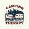 Camping is my favorite therapy. Camping quote. Vector. Concept for shirt or logo, print, stamp or tee. Vintage