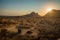 Camping near Spitzkoppe mountain in Namibia