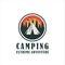 Camping and outdoor adventure retro logo.